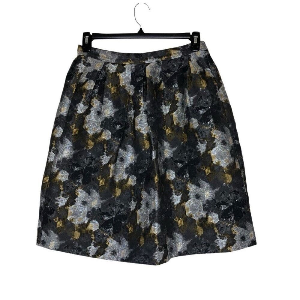 Anthropologie Hutch Black, Silver and Gold Skirt Sz 6 Cocktail, Party, Holiday